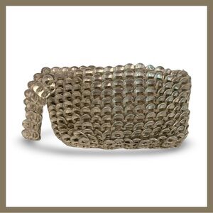 Silver zip clutch NWOT